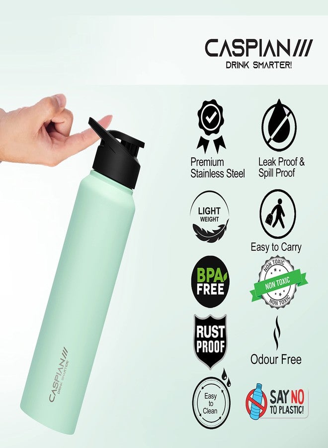 CASPIAN /// Hike Stainless Steel Sipper Water Bottle (Mist Green & Sky Blue, 1 Litre, Set of 2)| Leak Proof Thunder for Fridge Home Office Travel School Kids Boys Girls Adults Sports Gym Yoga - Image 4